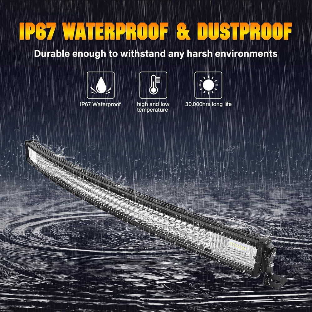 AUXTINGS 42 inch Curved LED Light Bar with Remote Controller Wiring Harness,5...