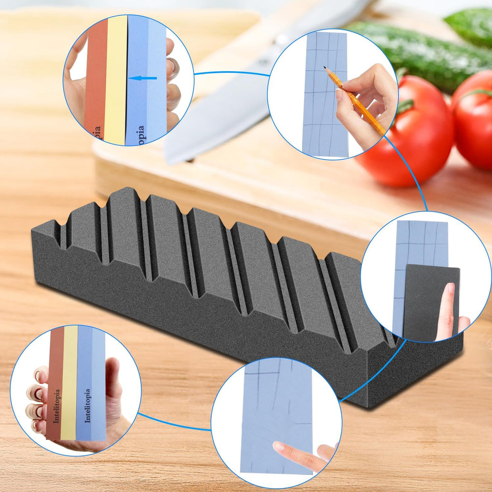 Complete Knife Sharpening Stone Set – Dual Grit Whetstone 400/1000 3000/8000 ...