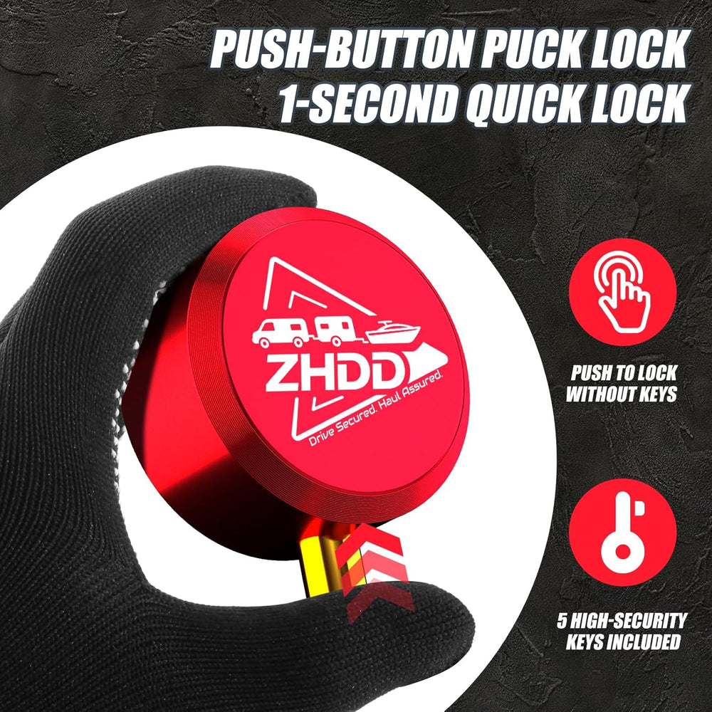 Trailer Hitch Lock for 2 Inch Coupler with Safety Chain Lock, Heavy Duty Anti...