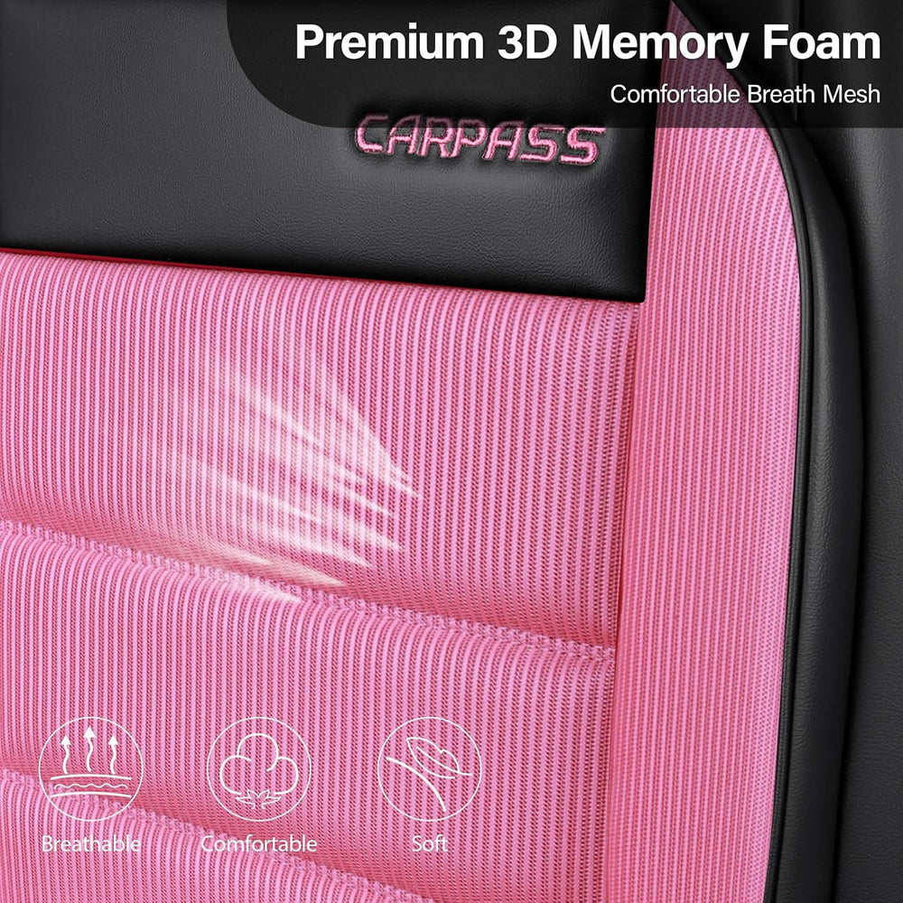 CAR PASS Memory Foam Seat Covers Full Sets, Airy Cool Mesh Thick Car Seat Cov...