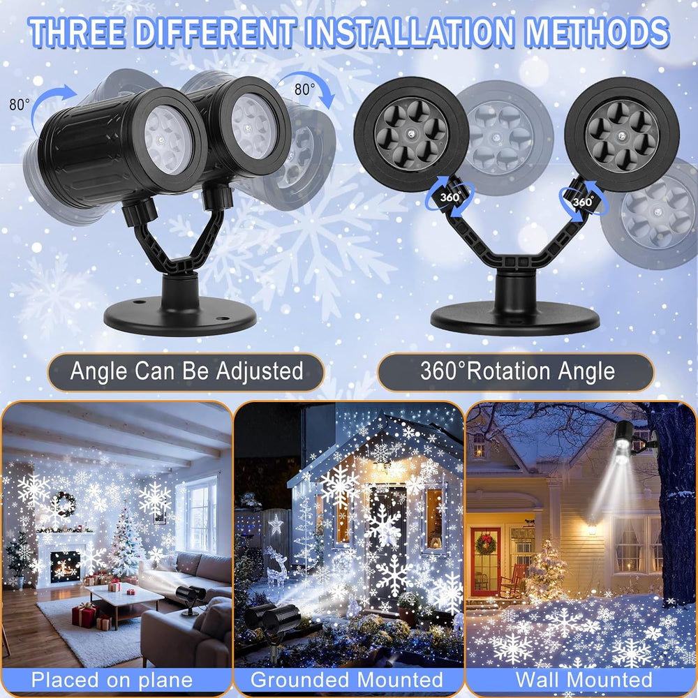 Christmas Snowflake Projector Lights Double Head Dynamic Snowflake Lights