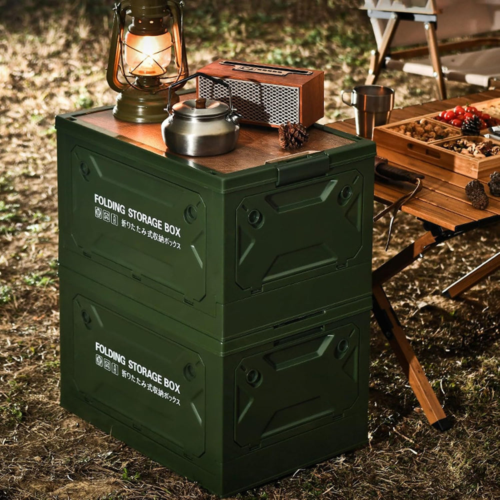 Tissting 30L 41cm/16.14in Collapsible Camping Storage Box with Wheels - 5-Sid...