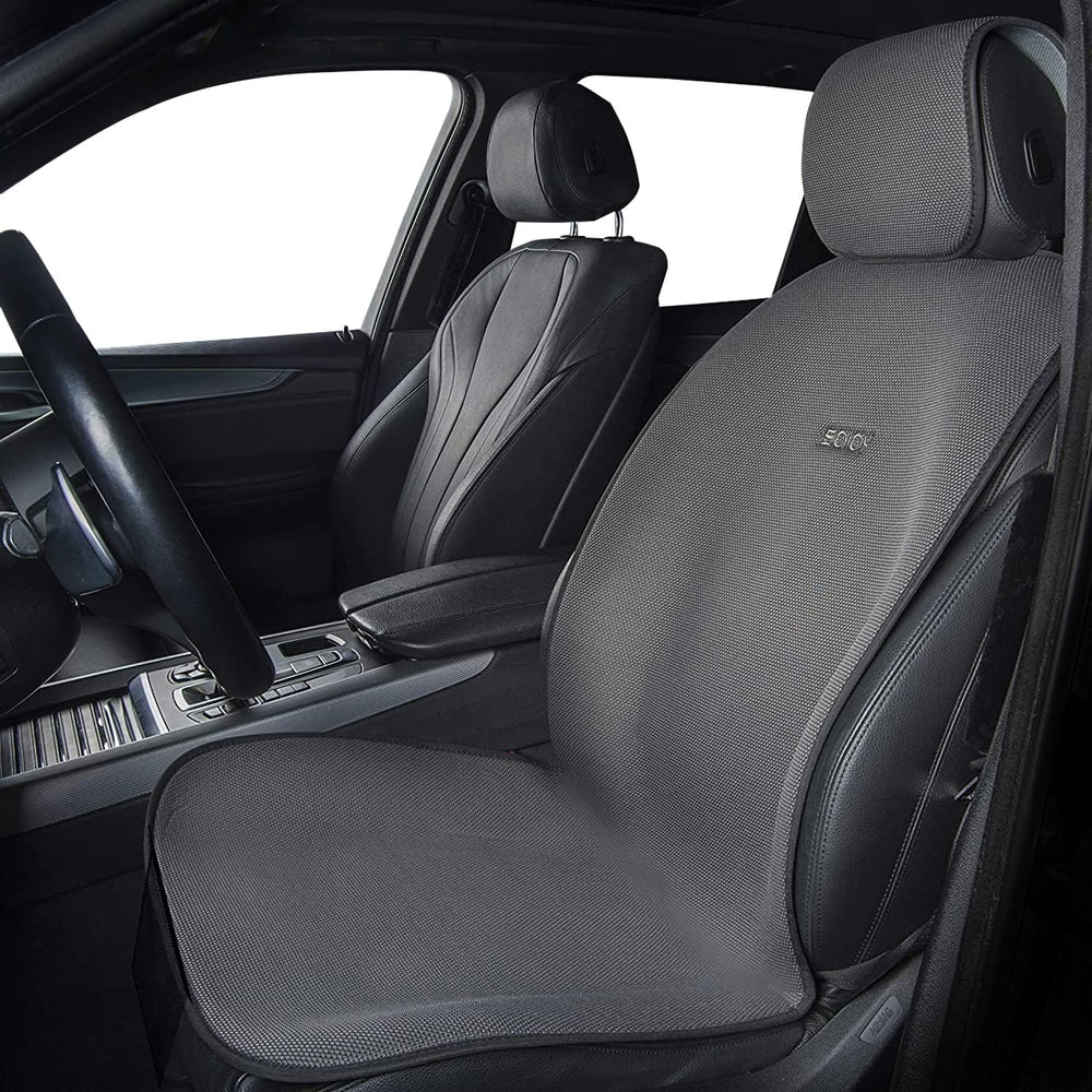 Sweat-Proof Front Car Seat Towel Cover for Gym, Beach, Universal Fit, Black