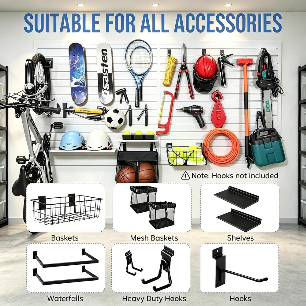 Slatwall Panel Garage Wall Organizer Storage Systems PVC Slat Wall Panels