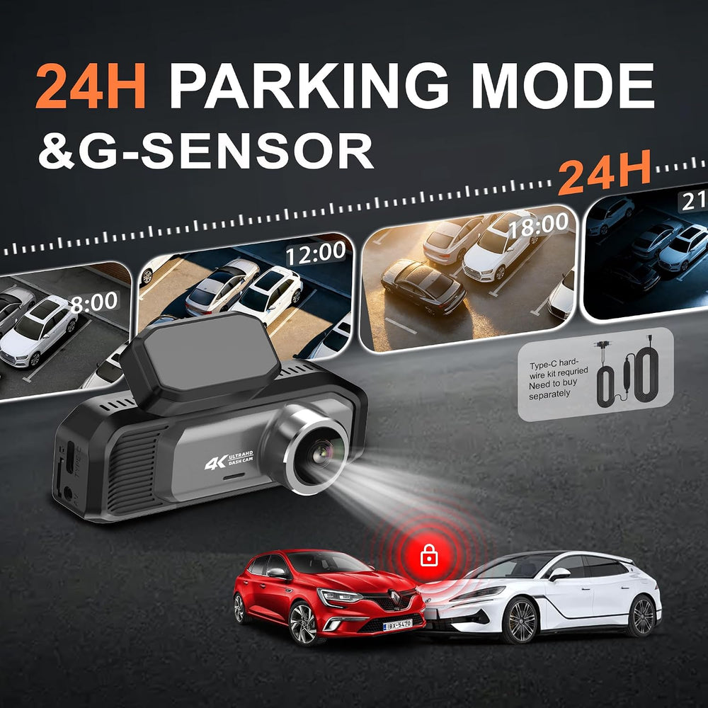 4K+4K Dash Cam Front and Rear, 5.8GHz WiFi 6, Night Vision, Free 32GB Card