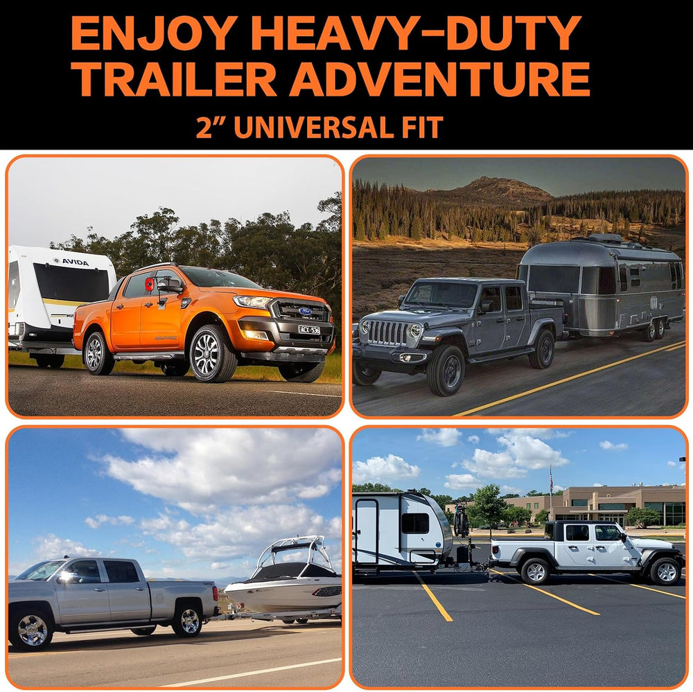 Aircraft Aluminum Adjustable Trailer Hitch for 2 Inch Receiver, Tow Dual Ball...