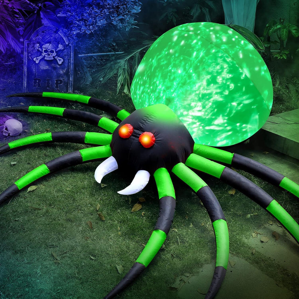 8 FT Halloween Inflatables Spider Outdoor Decorations for Yard, Giant Blow up...