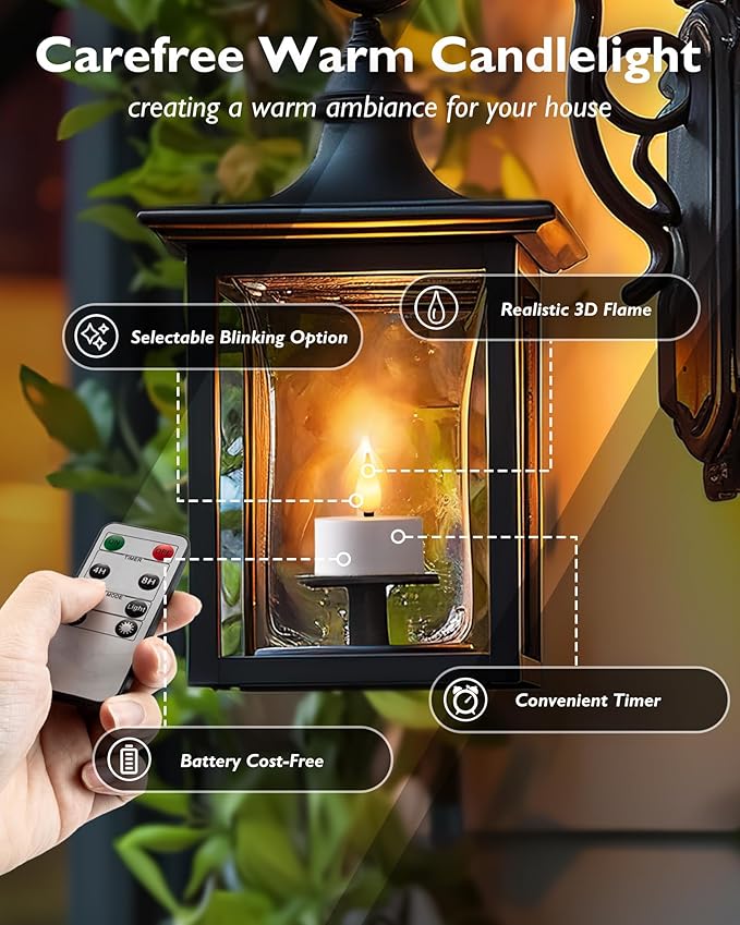 Homemory Rechargeable Tea Lights Flameless Candles with Remote Timer, Battery...