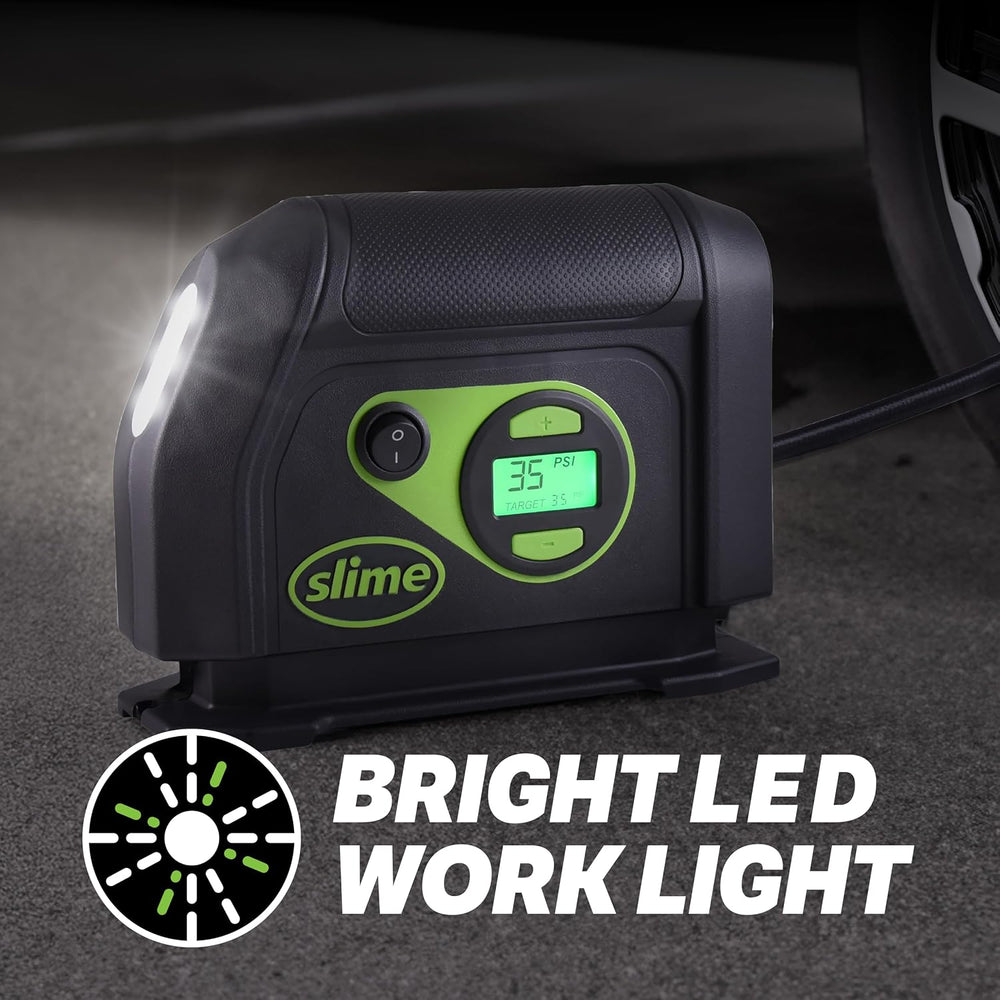 Slime 40088 Tire Inflator, Portable Car Air Compressor, Inflate Right automat...