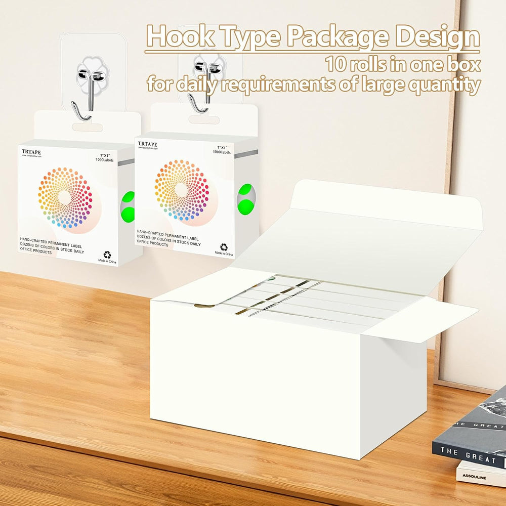 1 Inch Round Sticker Dot Stickers, 10000 Dot Labels in Dispenser Box