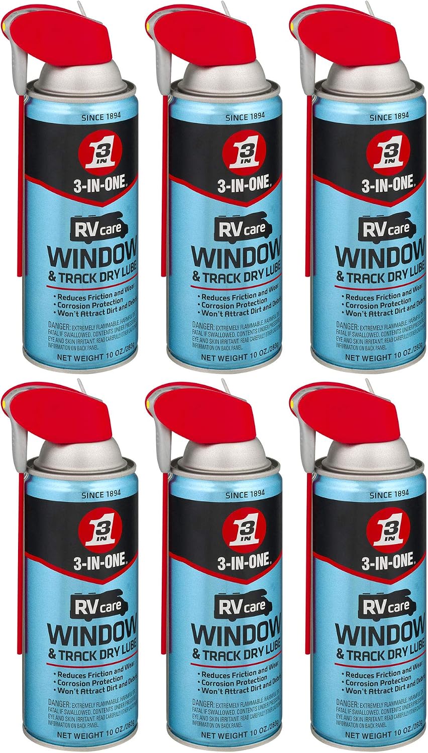 3-IN-ONE RVcare Window & Track Dry Lube with SMART STRAW SPRAYS 2 WAYS, 1...