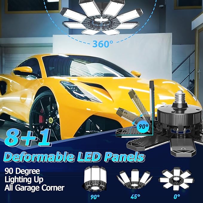 ISKYDRAW Garage Lights 6 Pack, 260W 26000LM Bright LED Garage Light