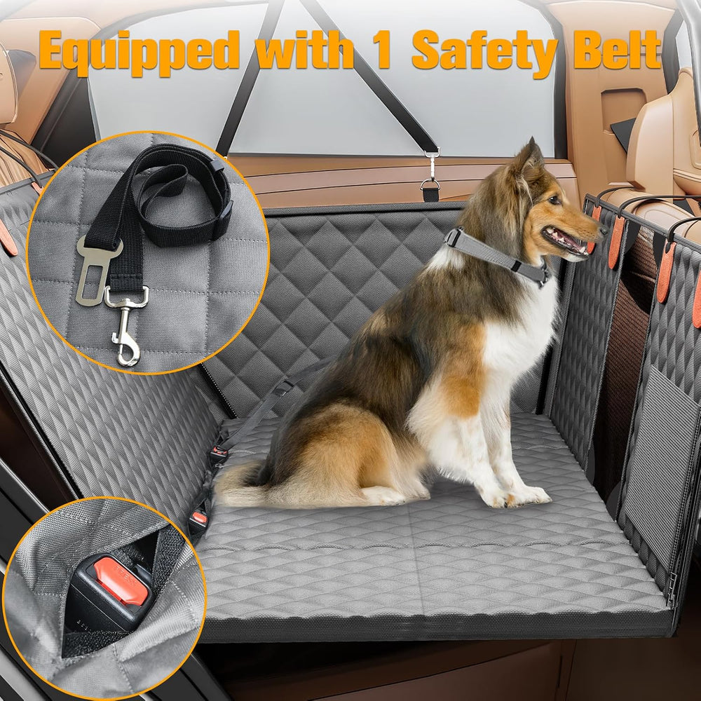 Dog Car Seat Cover for Back Seat, Hard Bottom Back Seat Extender