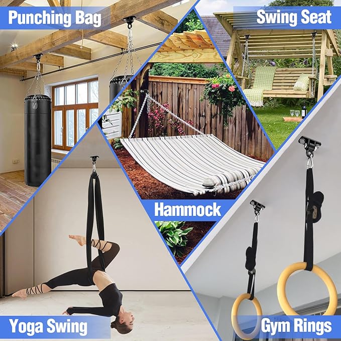Heavy Duty Swing Hangers with Bearing, Porch Swing Hanging Kit (8PCS)