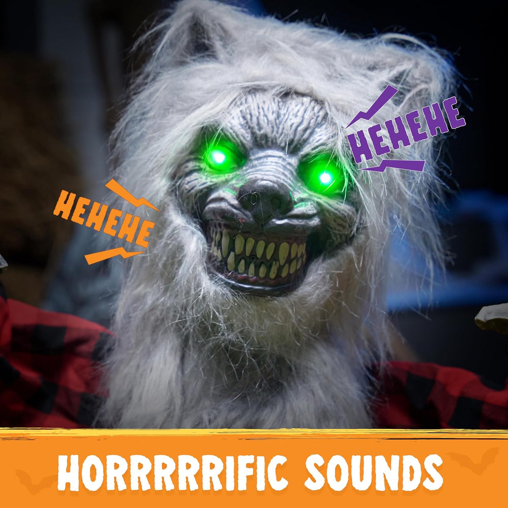 JOYIN Halloween Outdoor Decorations Animated, Animatronics Werewolf Groundbre...