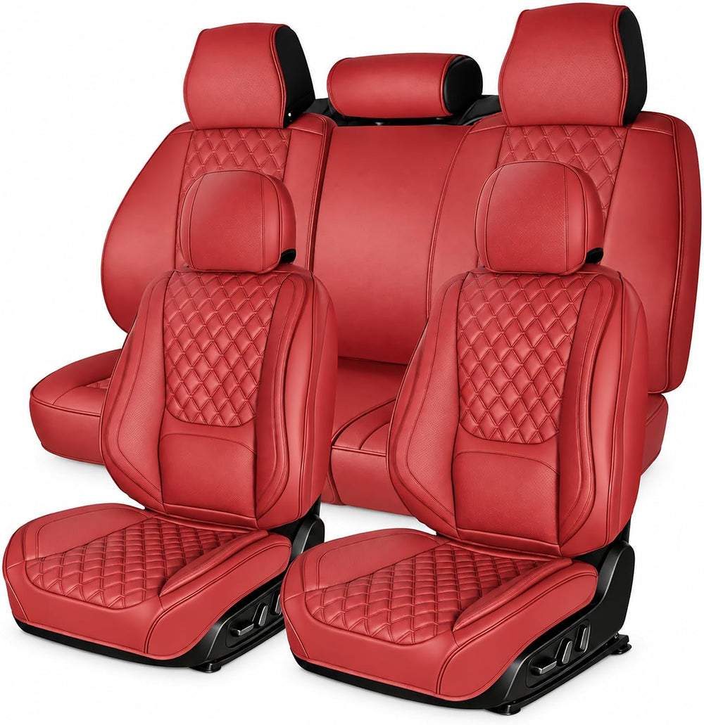 Car Seat Covers, Premium Nappa Leather Seat Covers for Car, Full Set