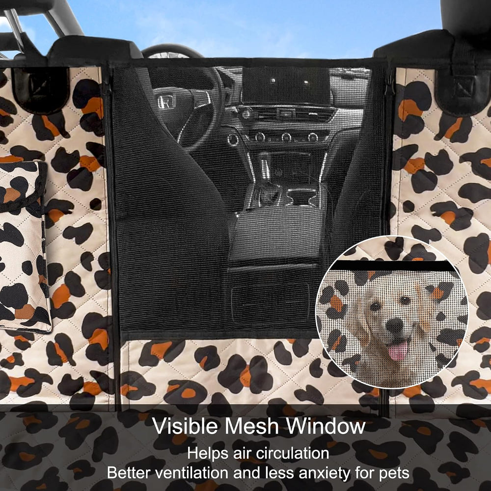 Dog Car Seat Cover, Waterproof Nonslip Pet Seat Cover for Back Seat with Stor...