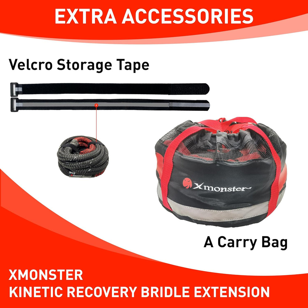 Kinetic Recovery Bridle Extension Rope 7/8'' x 10' (MBS 29,000 lb...