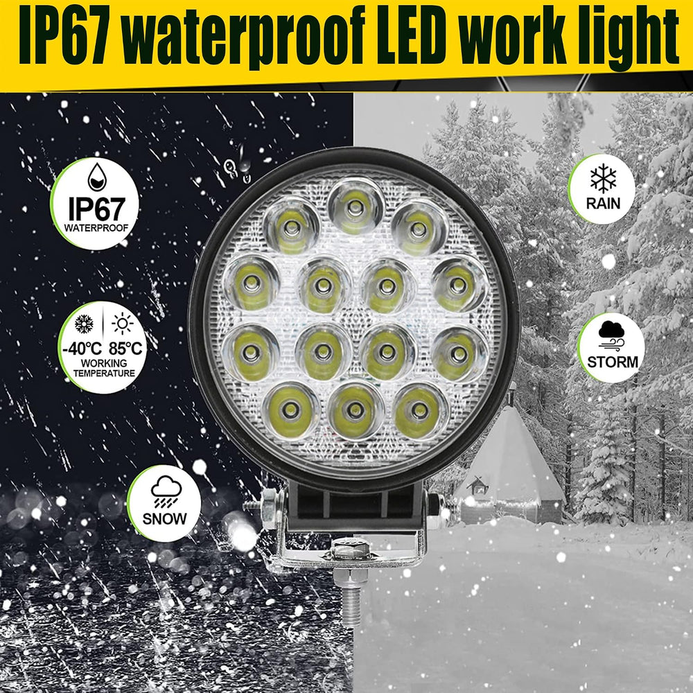 LED Work Lights for Truck,MUVKQC 20pcs 4.5Inch Round Light Pods,12/24V Spot F...