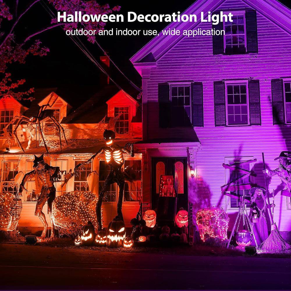 Onforu Orange and Purple Halloween Lights, 30W Dusk to Dawn Floodlight 2 Pack...
