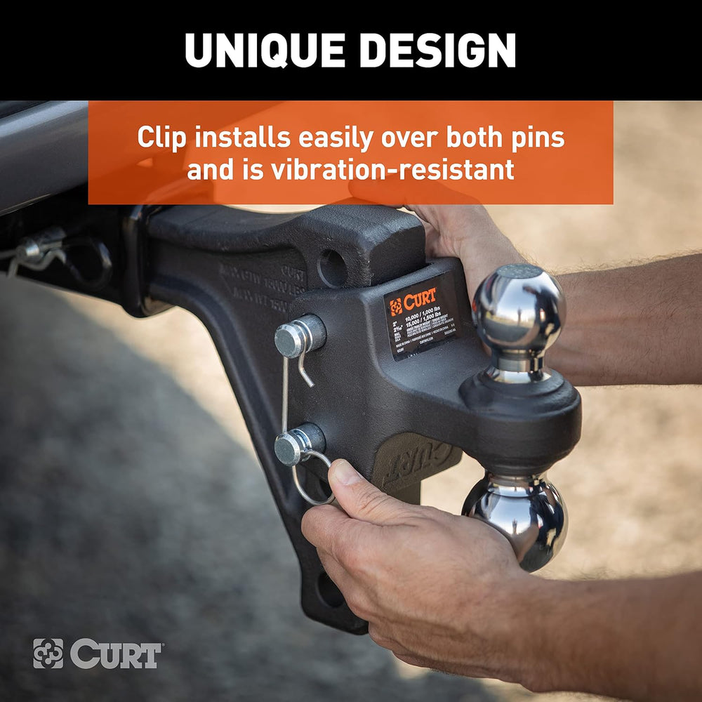 CURT 45935 Adjustable Dual-Ball Hitch Mount, 2" Shank, 15,000 lb