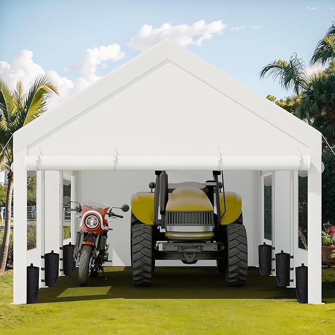 JY QAQA Carport, 12x20 FT Heavy Duty Carport