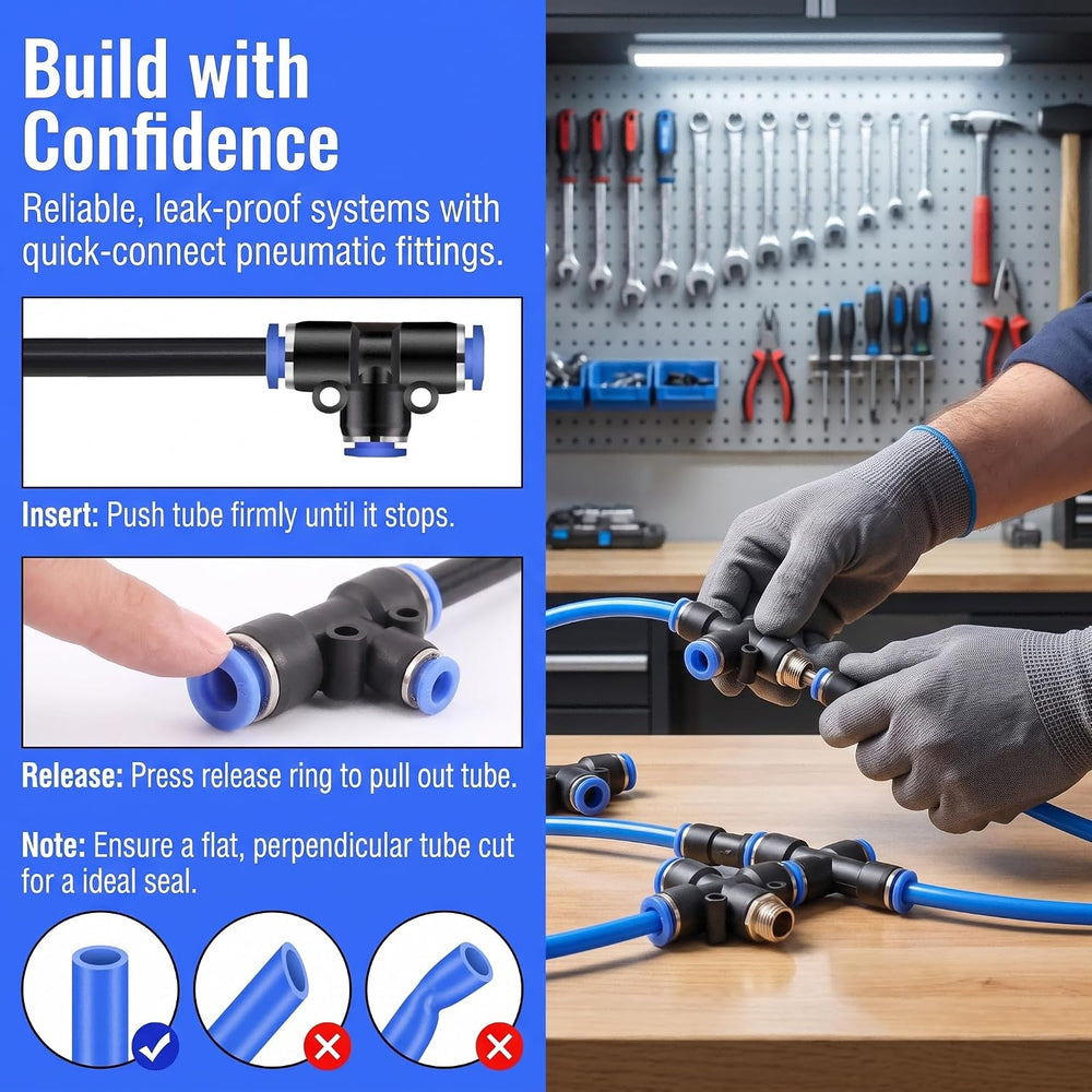120PCS 3/8 Quick Connect Air Hose Fittings Kit,Quick Release Pneumatic Kit