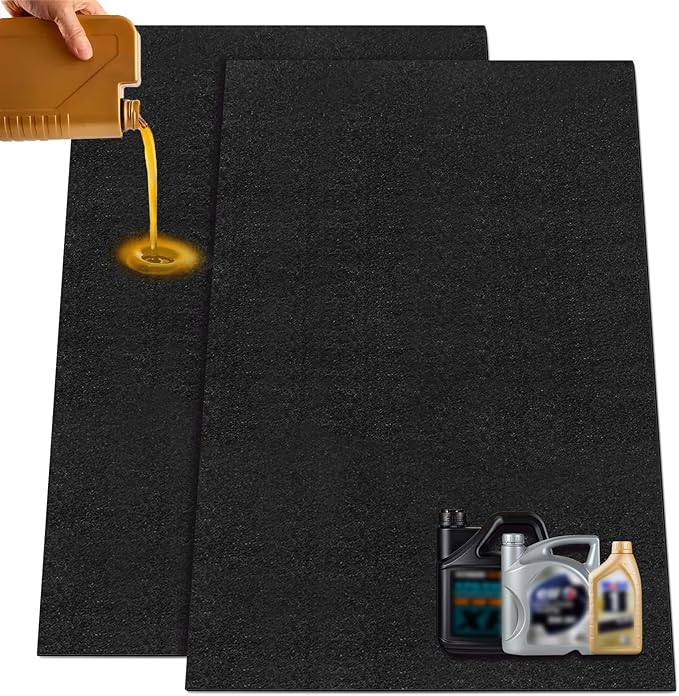 LINLA 61" x 39" Absorbent Oil Mat, Contains Liquid Garage Floor mat...