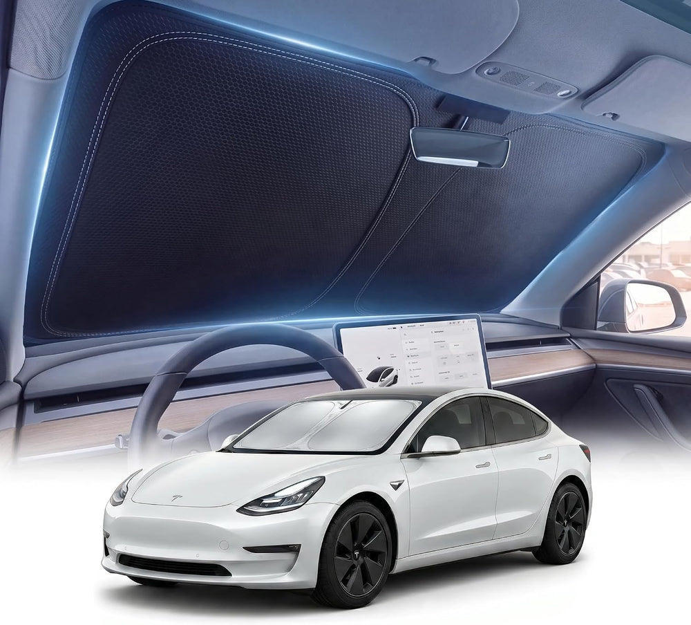 DMJN Front Windshield Sun Shade for Tesla New Model Y, Y & 3 (2017-2026),...