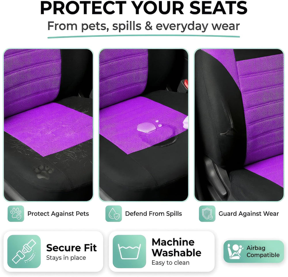 FH Group Automotive Car Seat Covers Front Set Premium 3D Air Mesh Front Seat ...