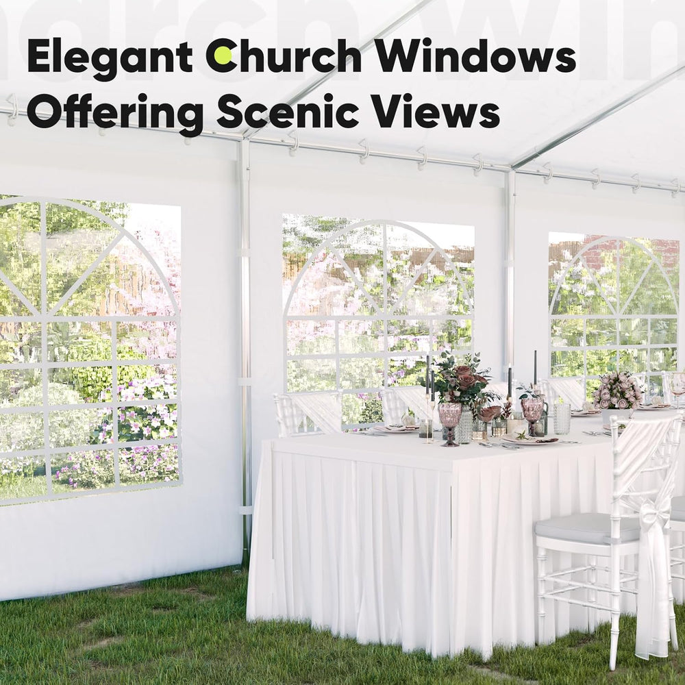 Quictent 20'x40' Heavy Duty Party Tent Outdoor Canopy with Church Win...