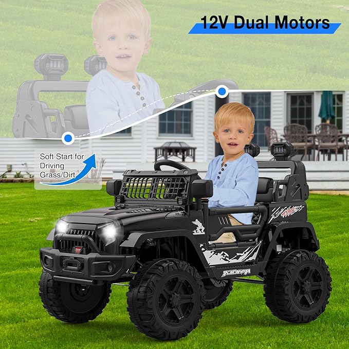 12V Kids Electric Ride On Truck Car w/Parent Remote Control, Spring Suspension