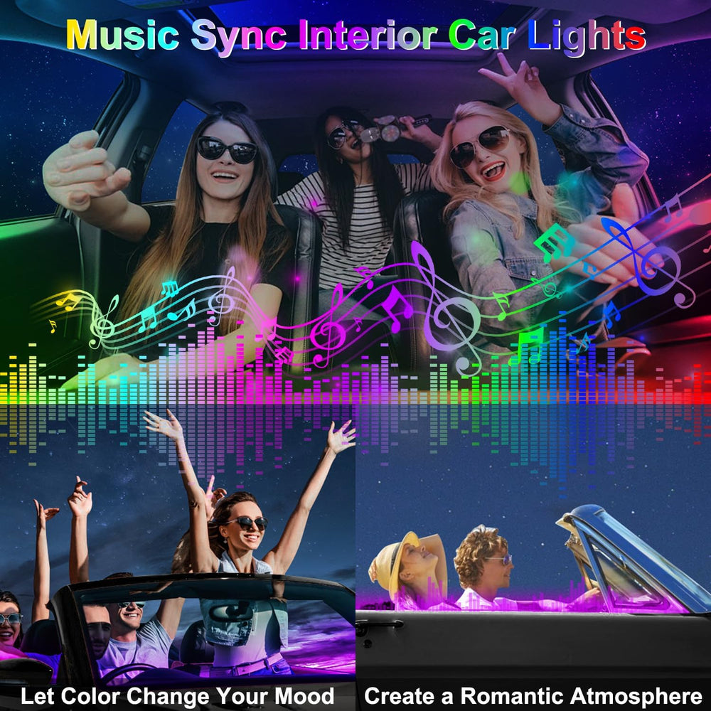 Dreamcolor Acrylic Interior Car LED Strip Lights, 6 in 1 Ambient Lighting Kit...