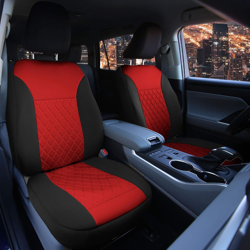 FH Group Front Set Neoprene Car Seat Cover for Low Back Seats with Removable ...