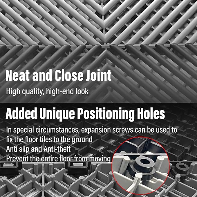 24 Pack 16"x16" Interlocking Garage Floor Tiles