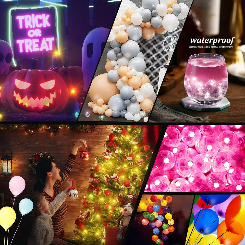 200pcs Pink LED Balloon Light, Mini Tiny Light Round Led Ball Lamp for Paper ...
