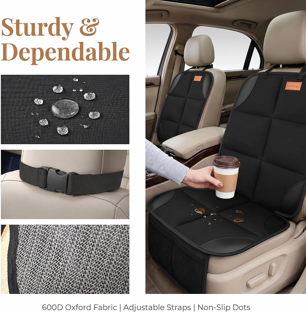 SMART ELF Car Seat Protector, Thickest Padding and Non-Slip Backing 2Pack