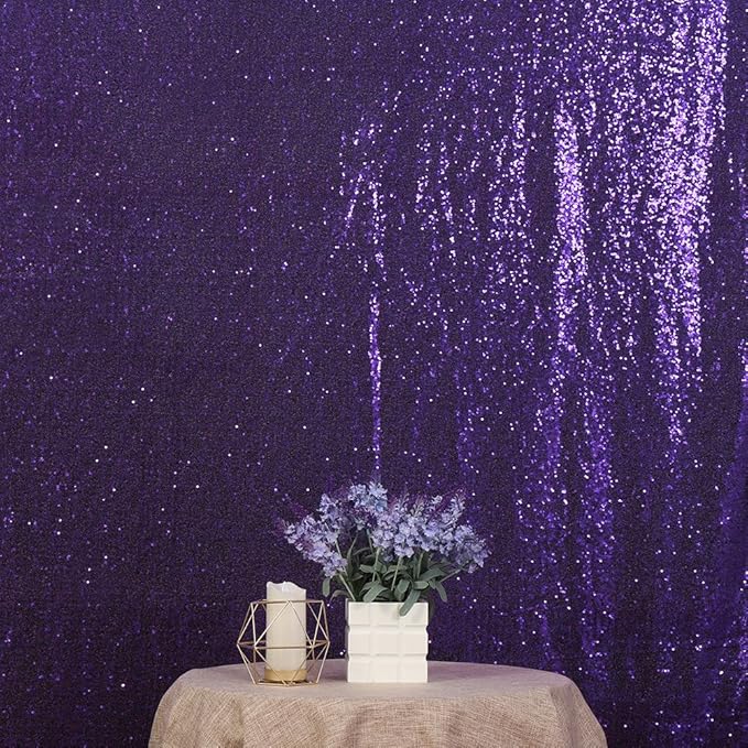 Poise3EHome Purple Sequin Backdrop, 6Ft x 8Ft Glitter Photography Background ...