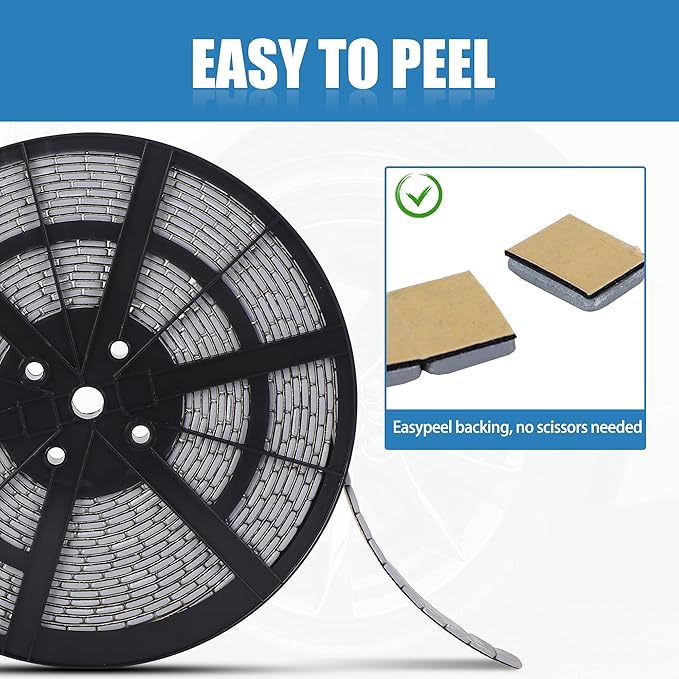 0.25 Oz Gray Adhesive Wheel Weights（715pcs, 11lbs/5kg）, 1/4 Oz Stick on Wheel