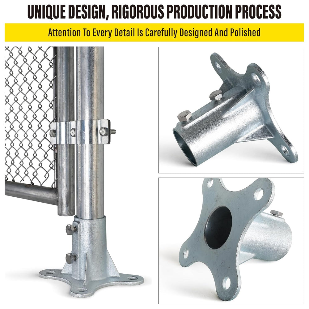 Post 2" (1 7/8" OD) Chain Link Fence Post Floor Flange Bracket, for...