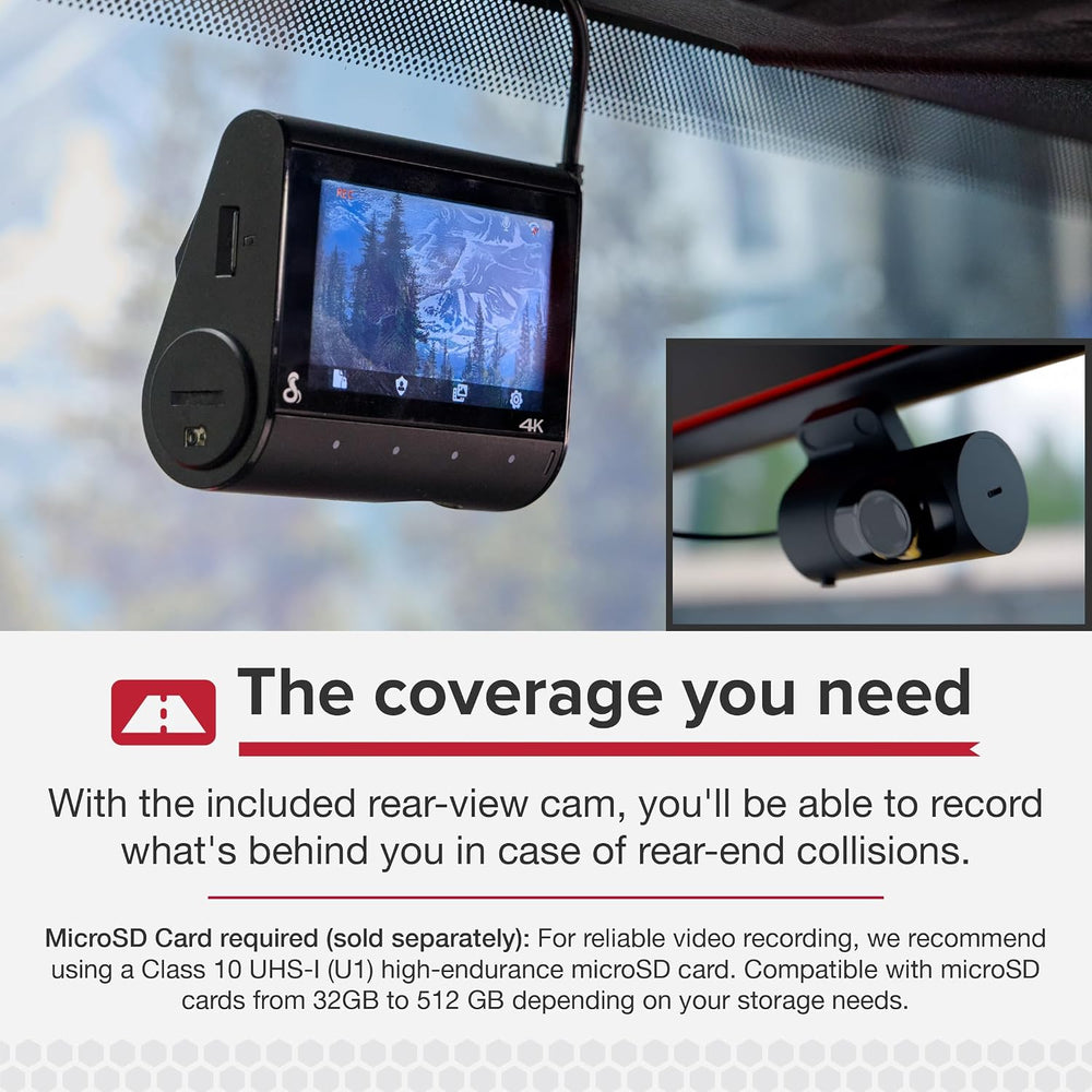 Cobra Smart Dual View Front and Rear Dash Cam (SC 250R), True 4K Resolution