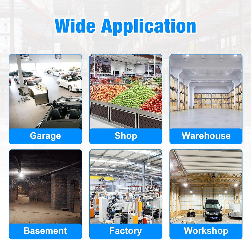 High Bay Led Shop Lights for Warehouse Barn Factory, 5000K Daylight, 240W, 36...