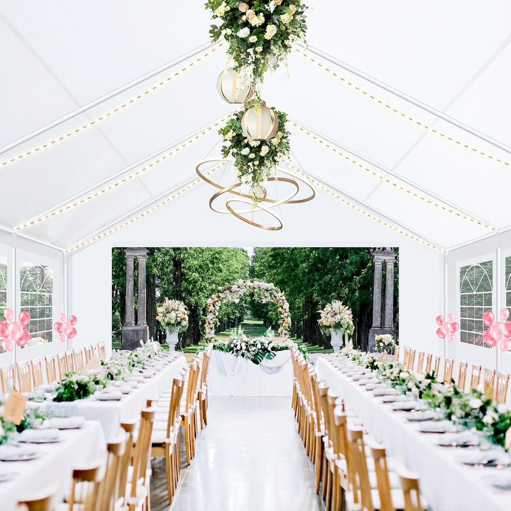 13x26 Party Tent Heavy Duty, Large Outdoor Wedding Tents for Parties with 8 S...