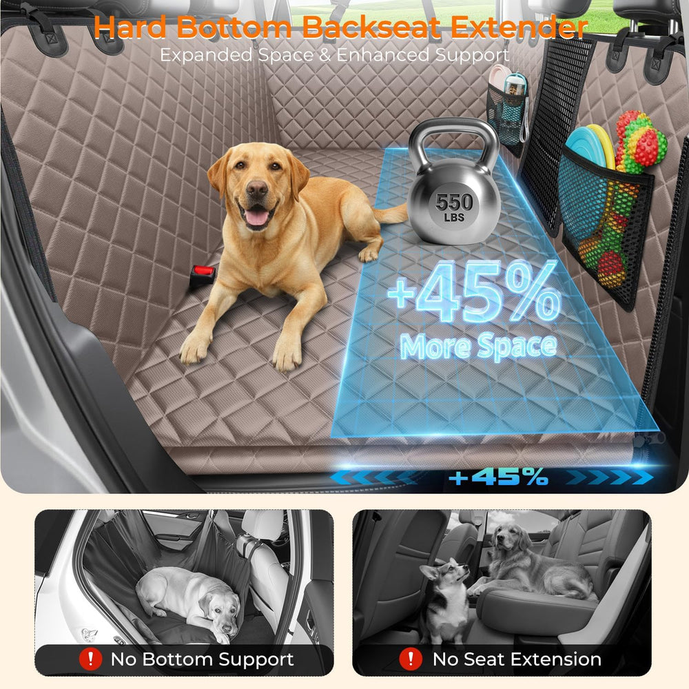 URPOWER Back Seat Extender for Dogs, Large Hard Bottom Dog Car Seat Cover