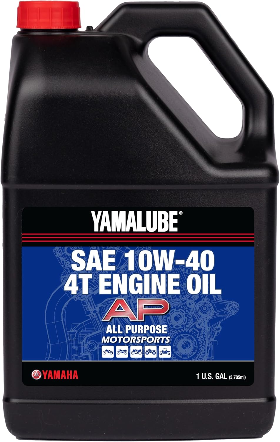 Yamaha Yamalube 10W-40 Motorsports AP (All Purpose) Engine Oil- 1 Gallon, #LU...