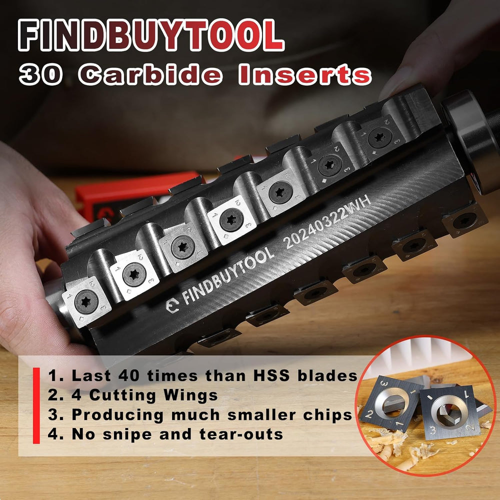 FindBuyTool 6-Inch Helical Cutterhead for Jet 6" Woodworking Tool, Spira...