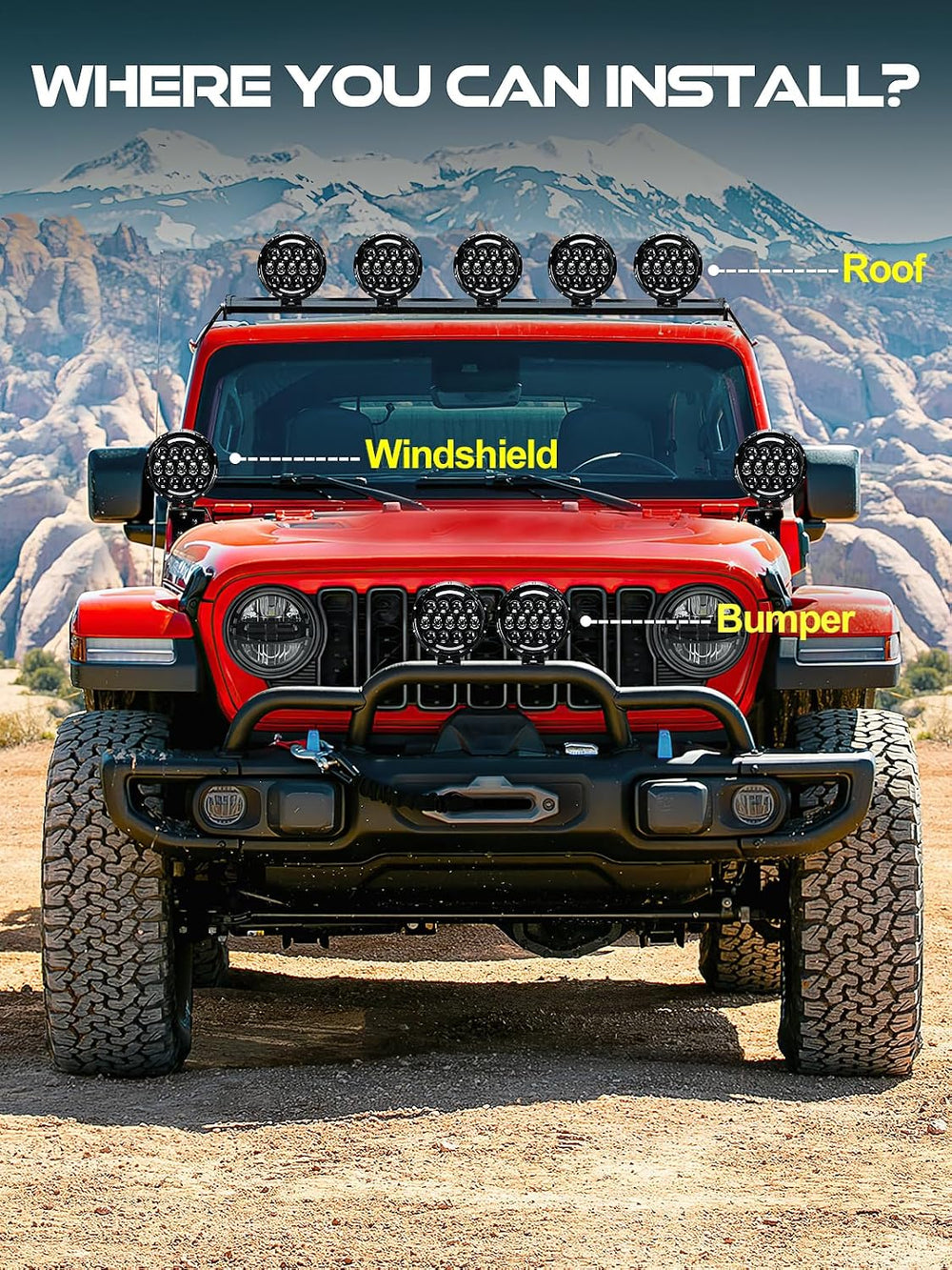 AUDEXEN LED Work Lights, 7 Inch 105W Round Spot LED Pods Light Bar High/Low B...