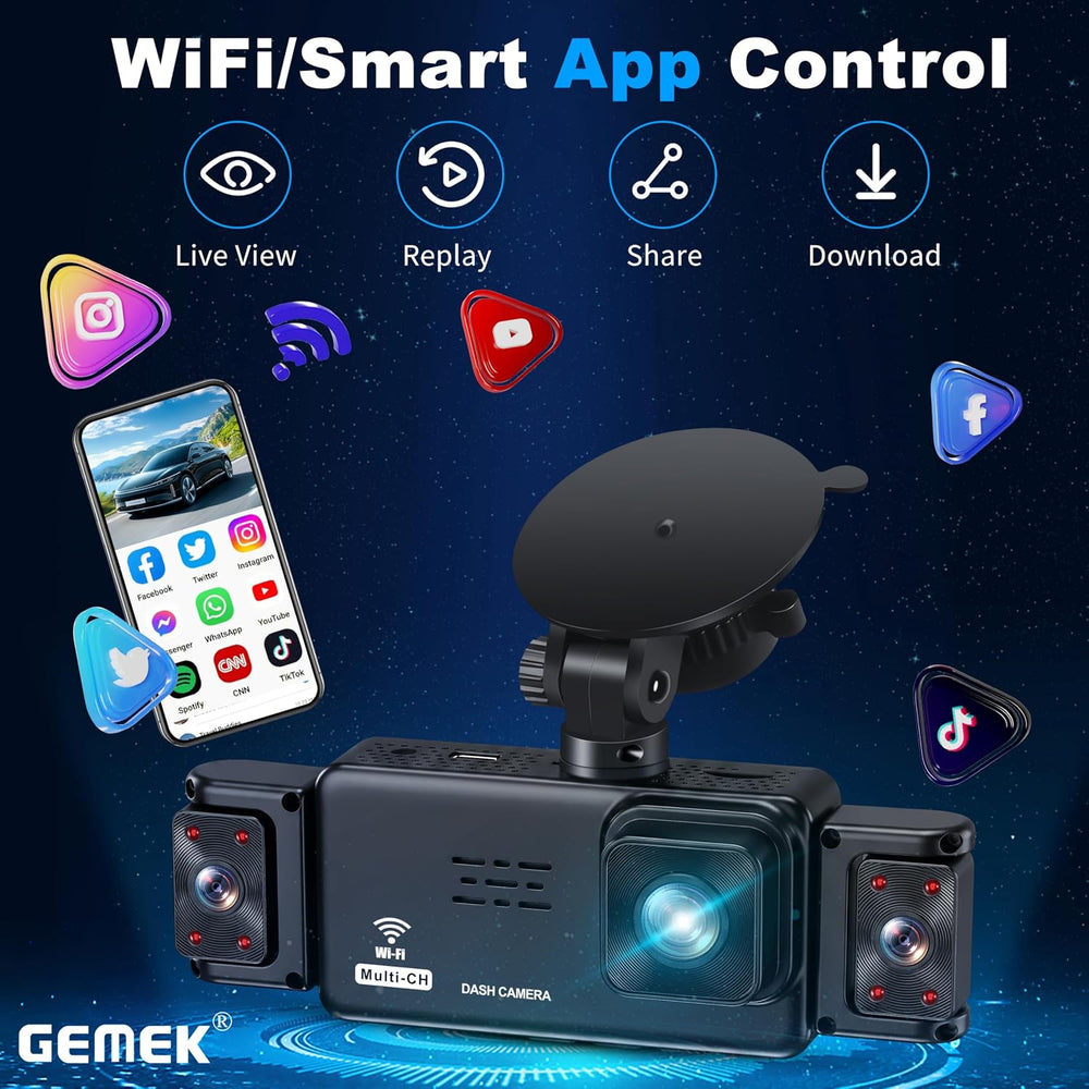 5 Channel Dash Cam 360° View with 5G WiFi & APP Control