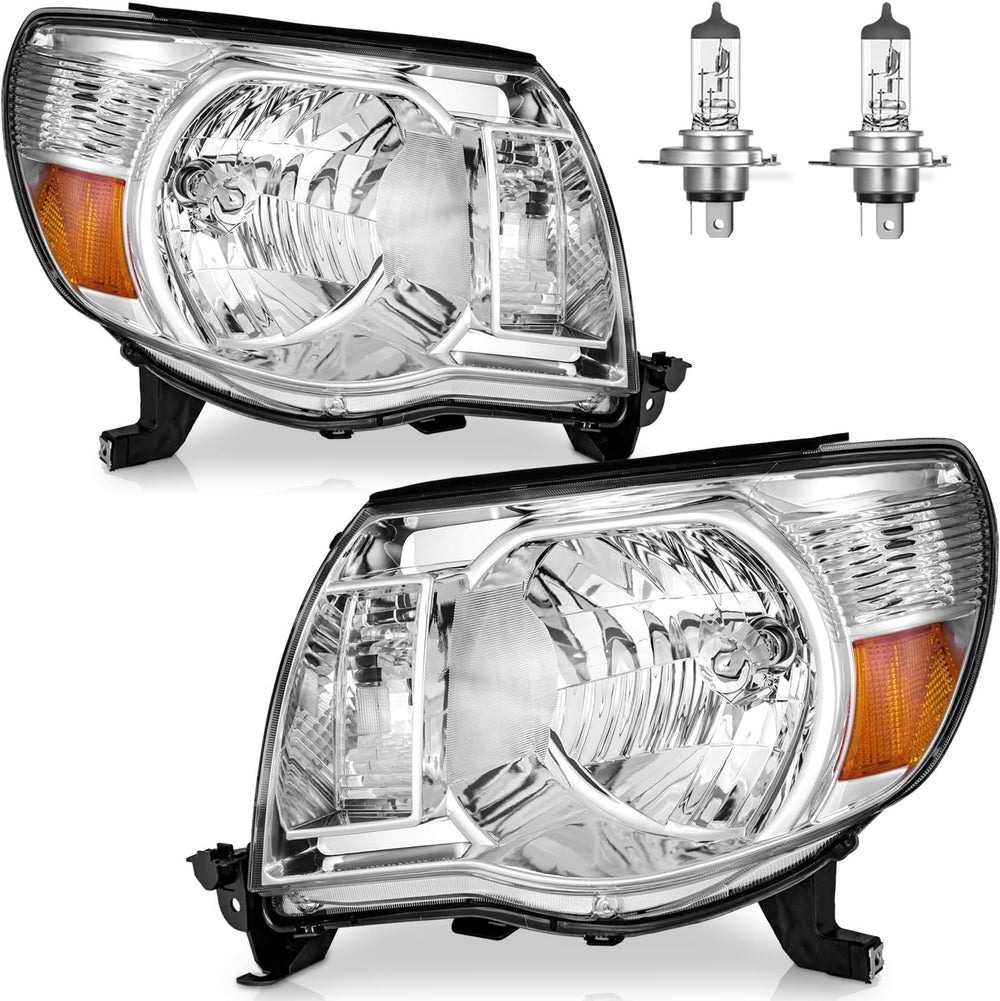 Headlights W/Bulbs for 2005 2006 2007 2008 2009 2010 2011 Toyota Tacoma Halog...