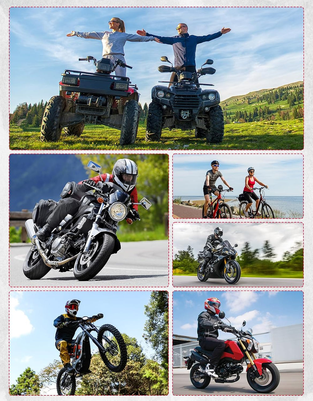 KEMIMOTO Adventure Motorcycle Mirrors M8 M10 Bolt Handlebar Mount Adjustment ...